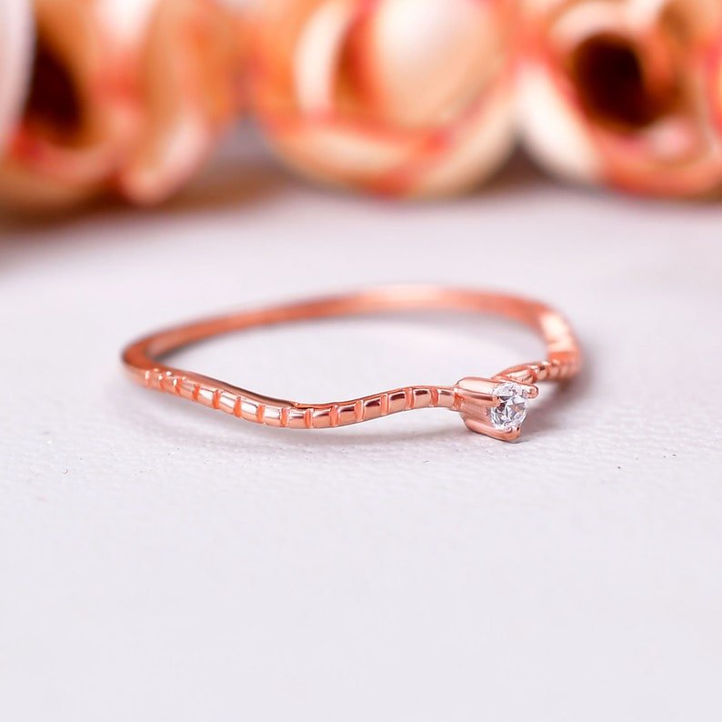 Unique Moissanite Wave Band Ring For Special One