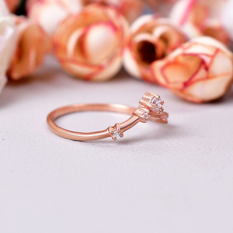 Beautiful Moissanite Rose Gold Wedding Band Ring