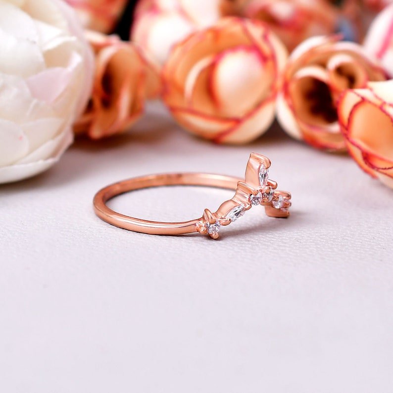 Perfect Marquise Cut Moissanite Wedding Band Ring