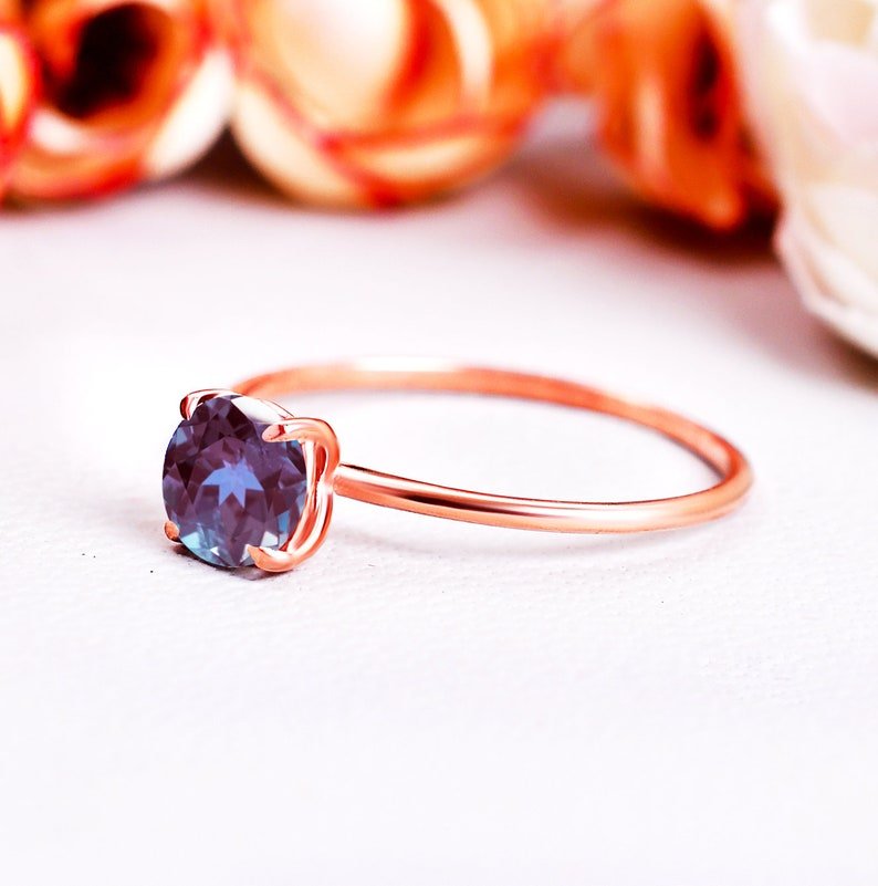 Vintage Alexandrite engagement ring Unique ring for women