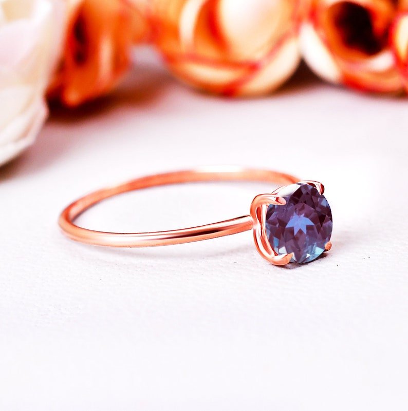 Vintage Alexandrite engagement ring Unique ring for women