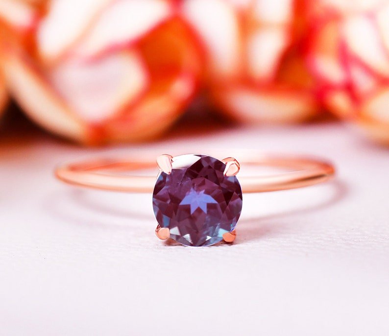 Vintage Alexandrite engagement ring Unique ring for women