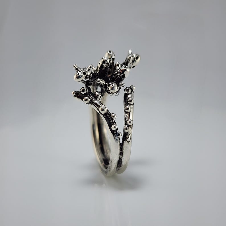 Sterling Silver Beach Coral Ring | Statement Jewelry