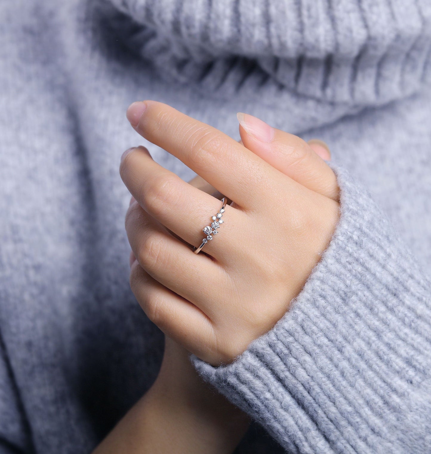 Diamond/Moissanite engagement ring women | rose gold band | vintage bridal ring | wedding ring| unique promise ring anniversary gift for her