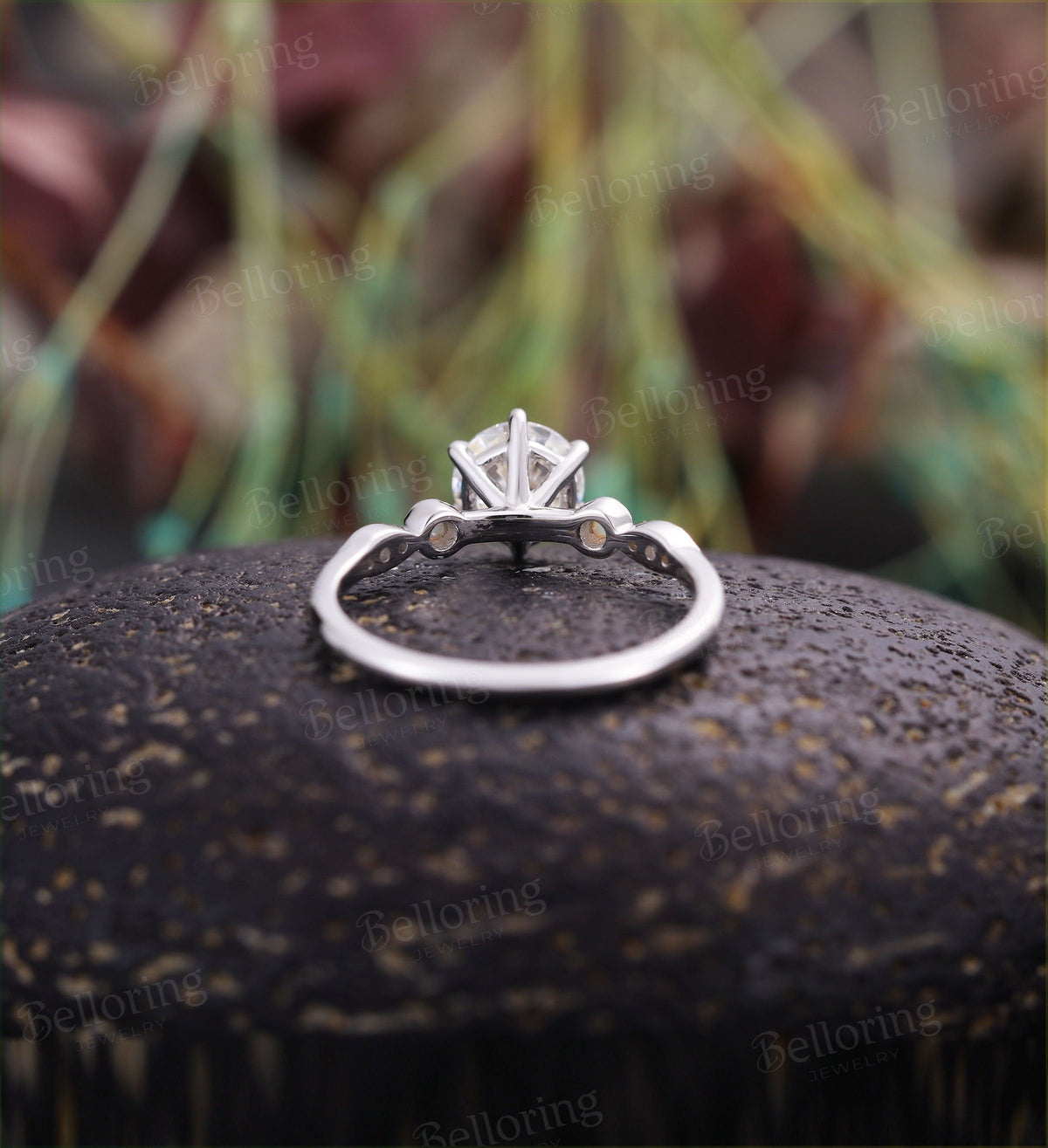 Moissanite engagement ring for  prong set dainty vintage milgrain Unique opal wedding antique Jewelry promise Anniversary wedding ring