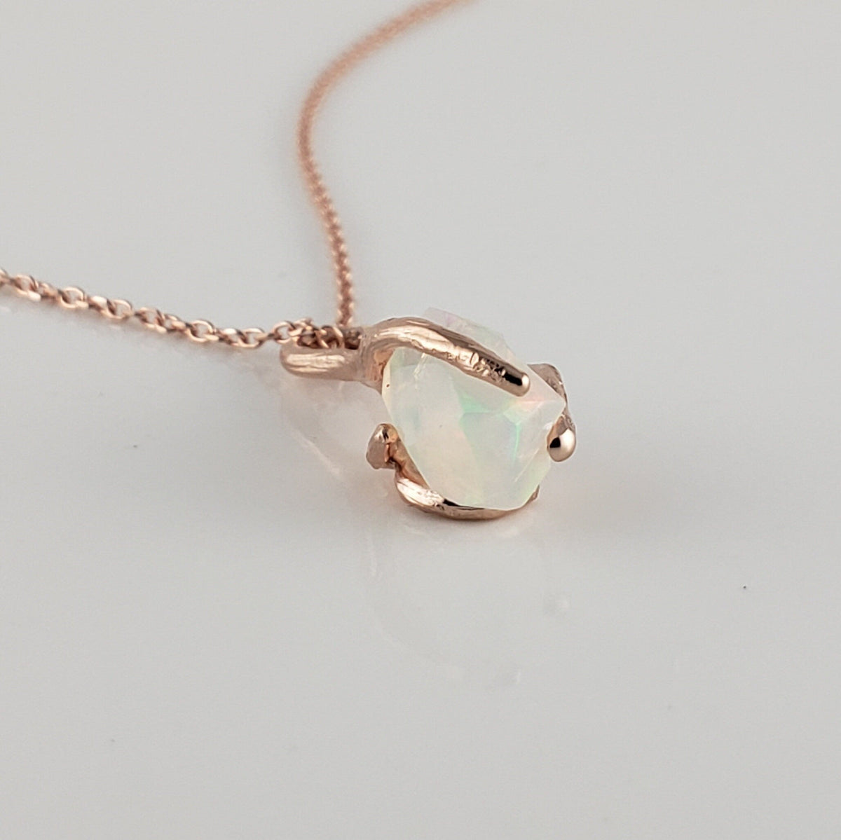 Raw Hand-cut Opal Twig Necklace