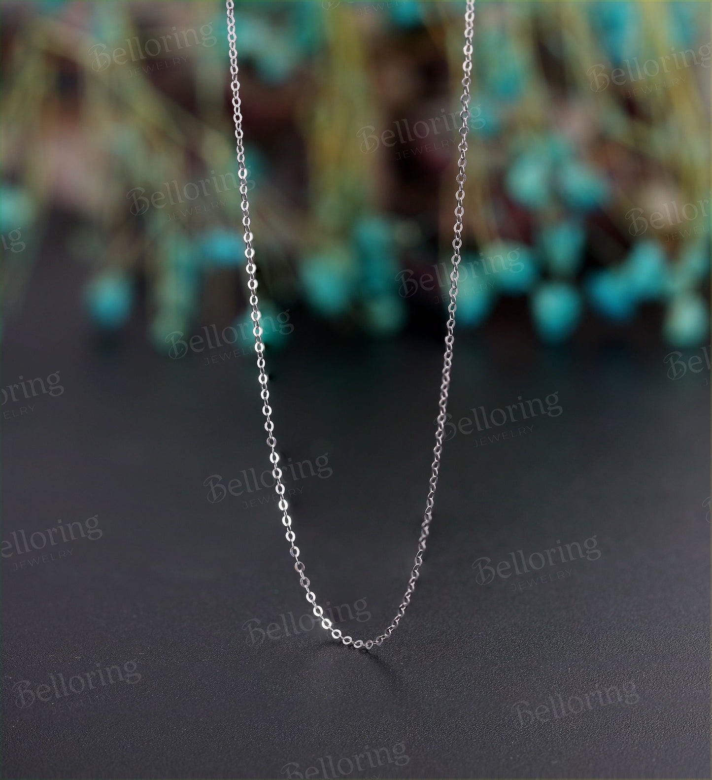Necklace bridal   chain Solid 14K yellow gold rose gold white gold vintage delicate pendant Anniversary wedding ring