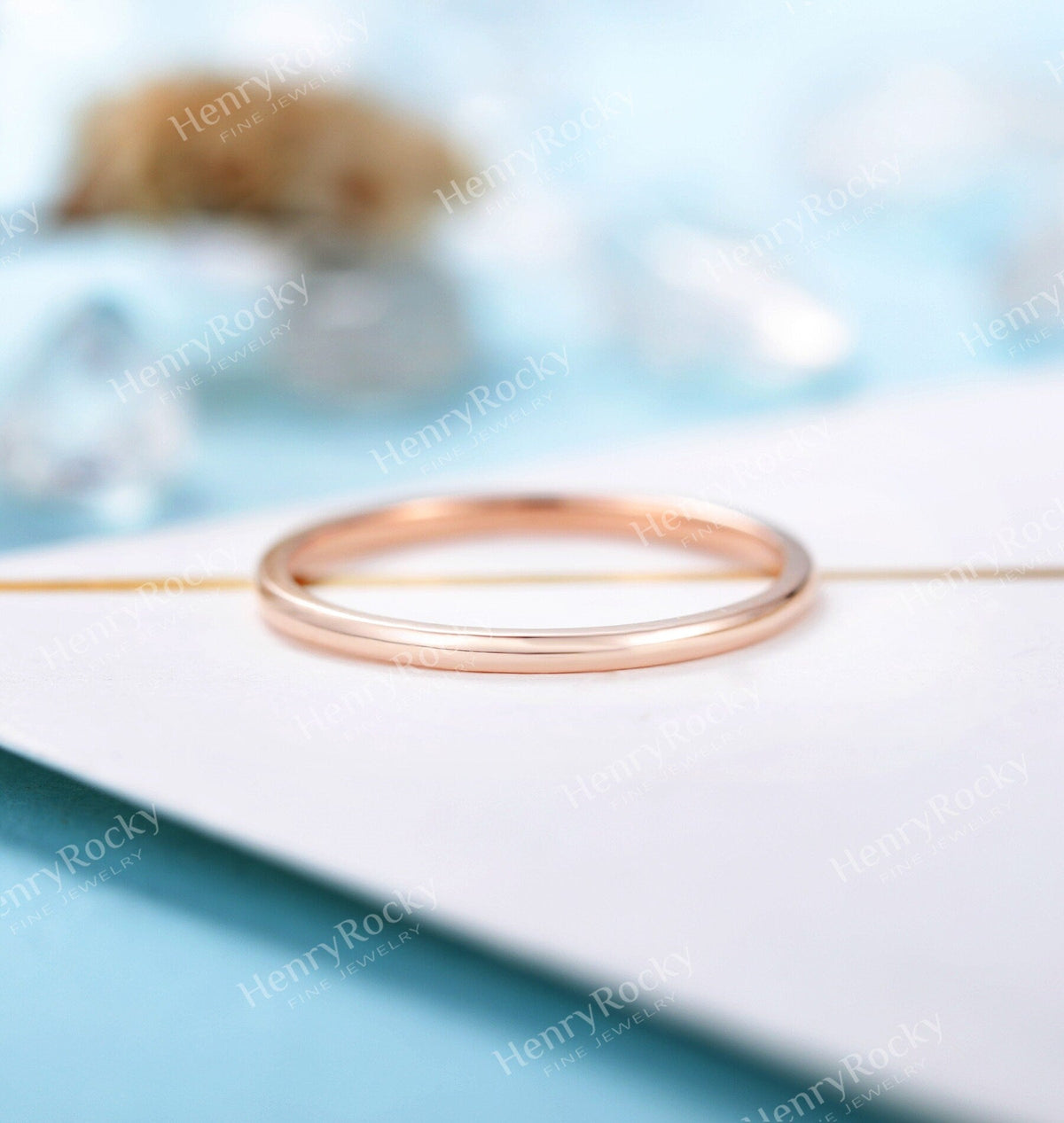 Dainty rose gold wedding band women | Vintage stacking matching bridal ring | unique thin jewelry | promise ring anniversary gift for her