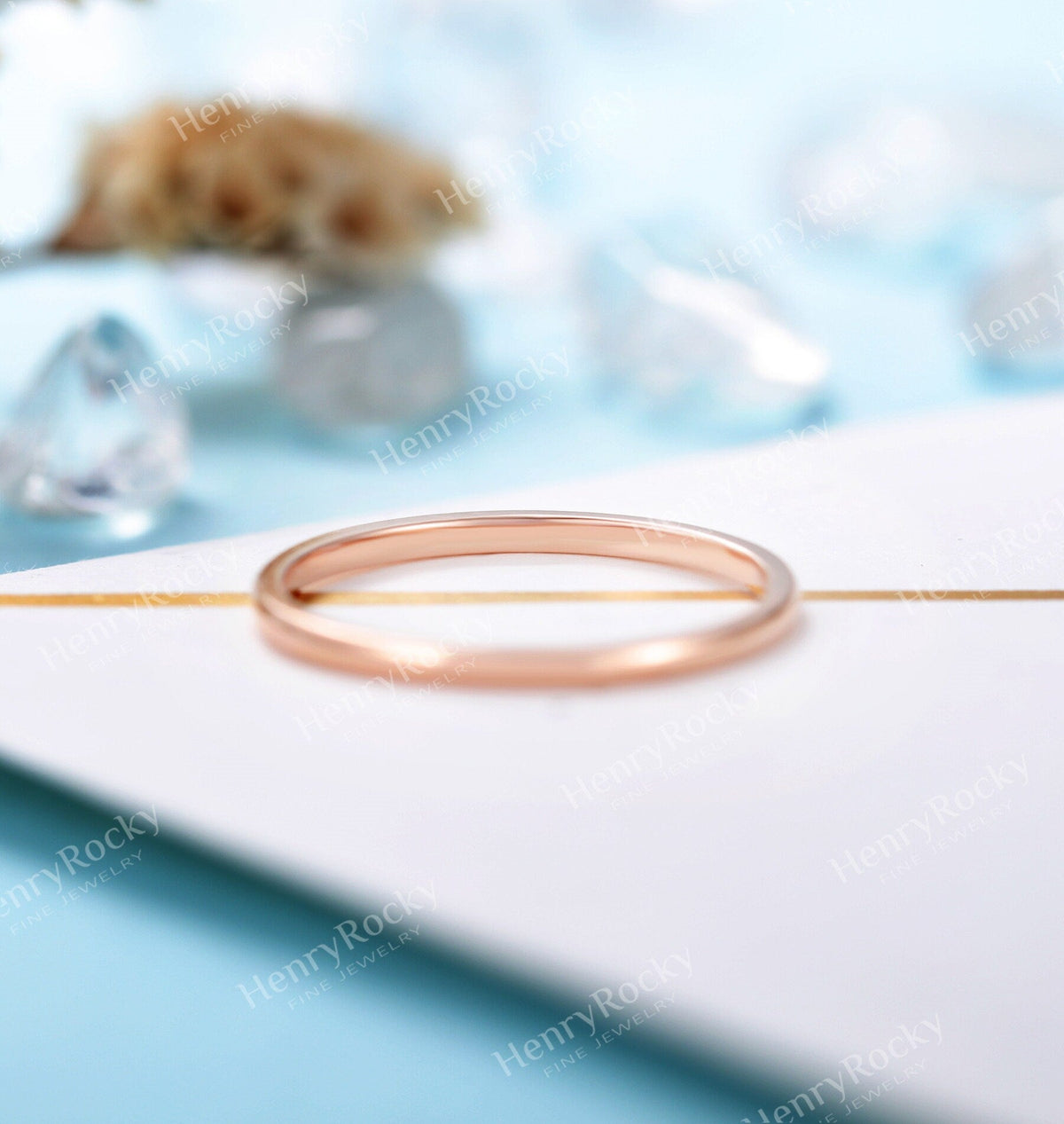 Dainty rose gold wedding band women | Vintage stacking matching bridal ring | unique thin jewelry | promise ring anniversary gift for her