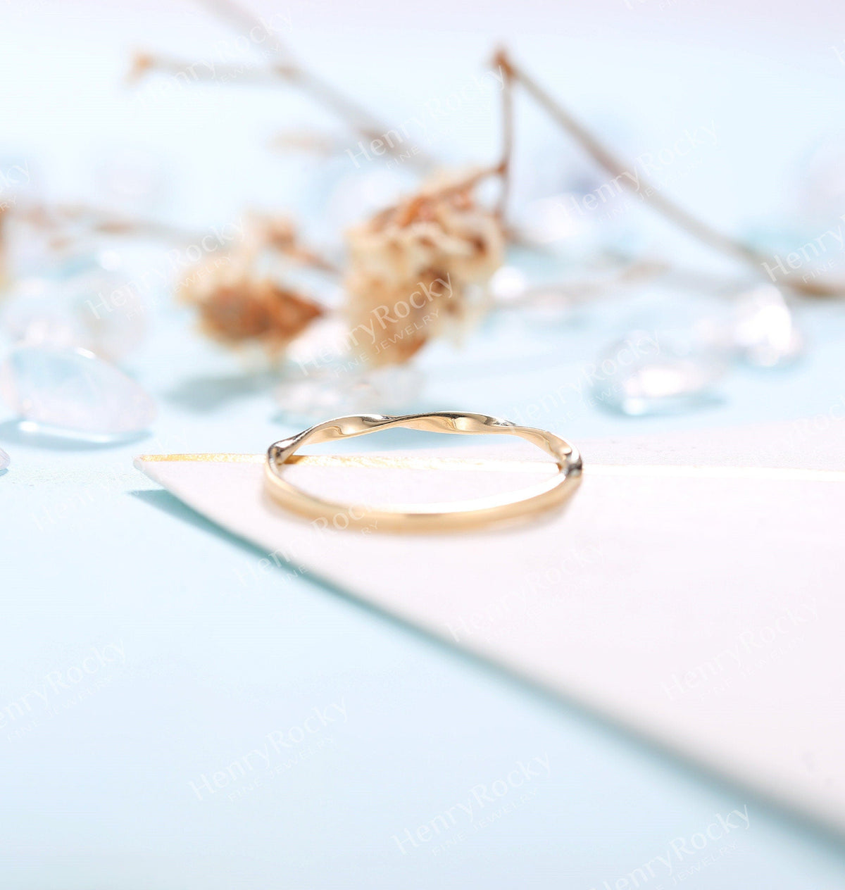 Dainty solid gold wedding band women | Vintage stacking matching bridal ring | unique twisted jewelry|promise ring anniversary gift for her
