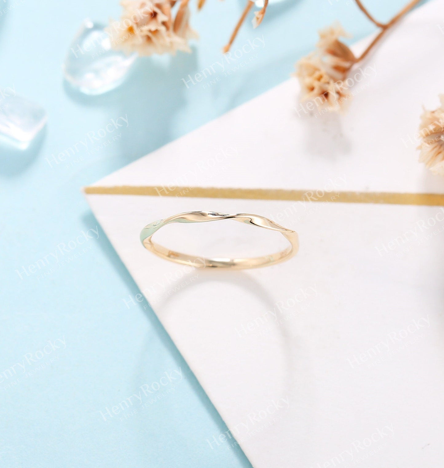 Dainty solid gold wedding band women | Vintage stacking matching bridal ring | unique twisted jewelry|promise ring anniversary gift for her