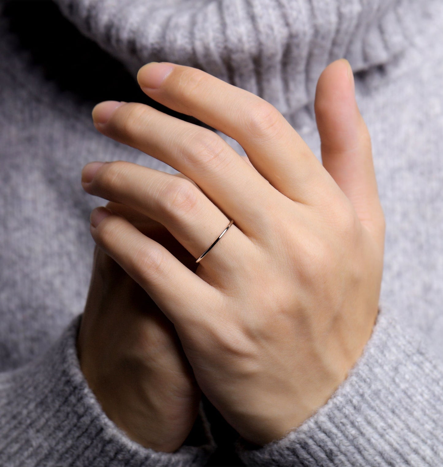 Dainty White gold wedding band women | Vintage stacking matching bridal ring | unique thin jewelry | promise ring anniversary gift for her