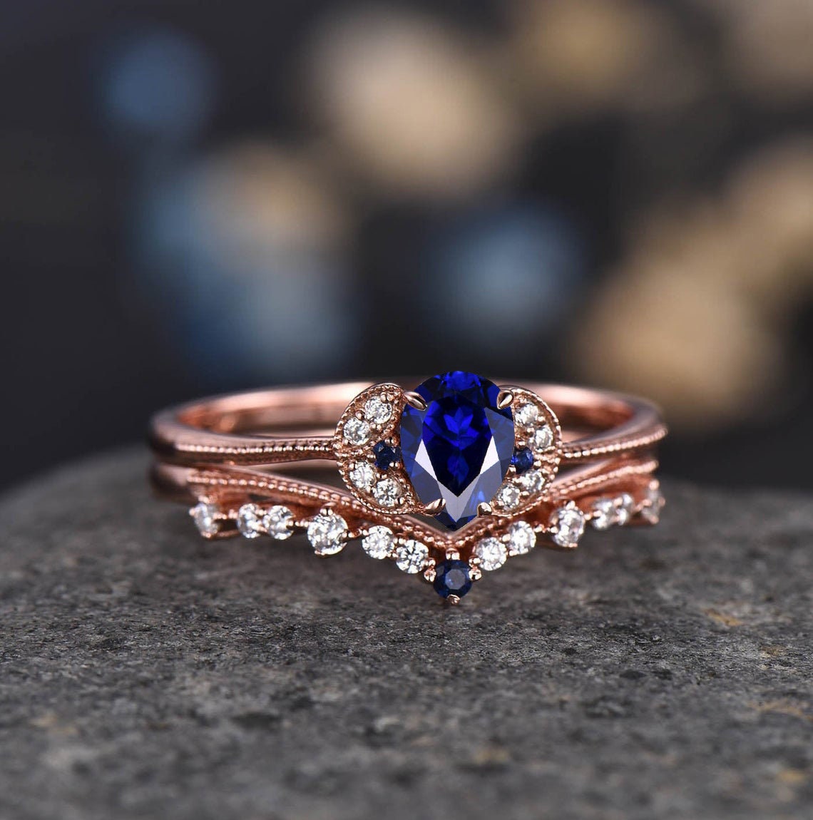 Dainty Rose Gold Moss Agate Engagement Ring Diamond Women Wedding Ring 14K/18K Bridal Promise Anniversary Gift