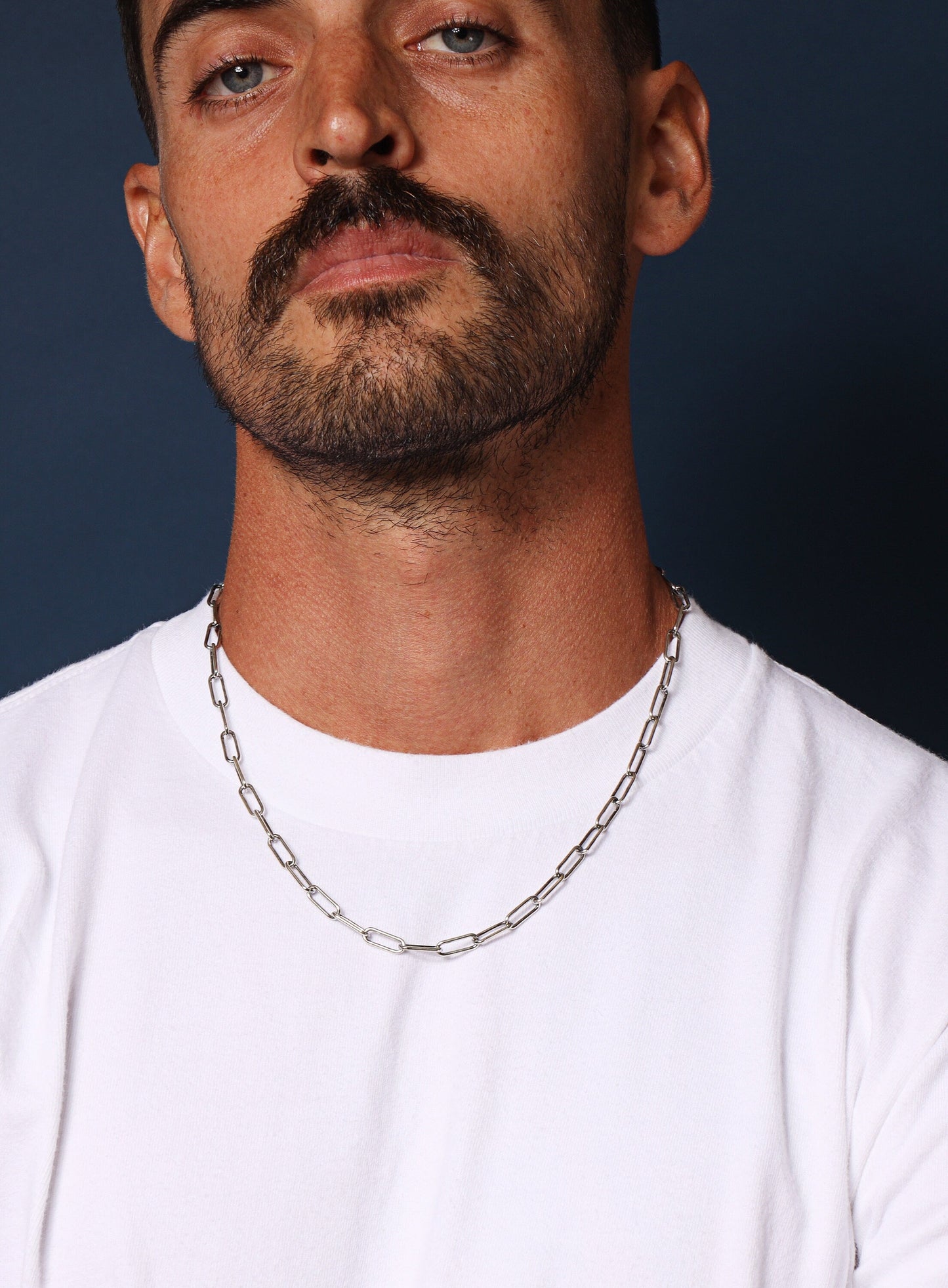 925 Oxidized Sterling Silver Large Cable Chain Link Necklace for Men