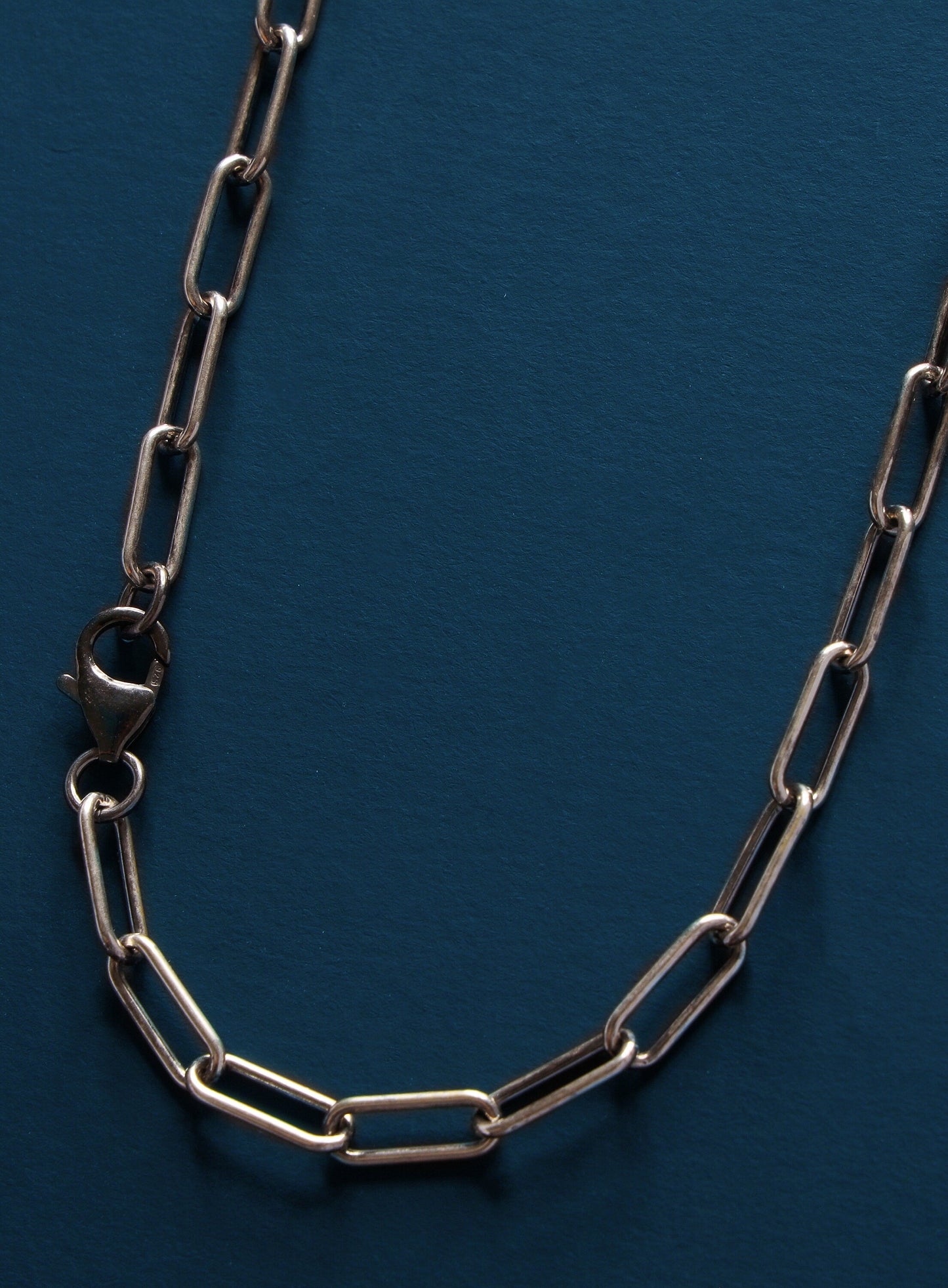 925 Oxidized Sterling Silver Large Cable Chain Link Necklace for Men
