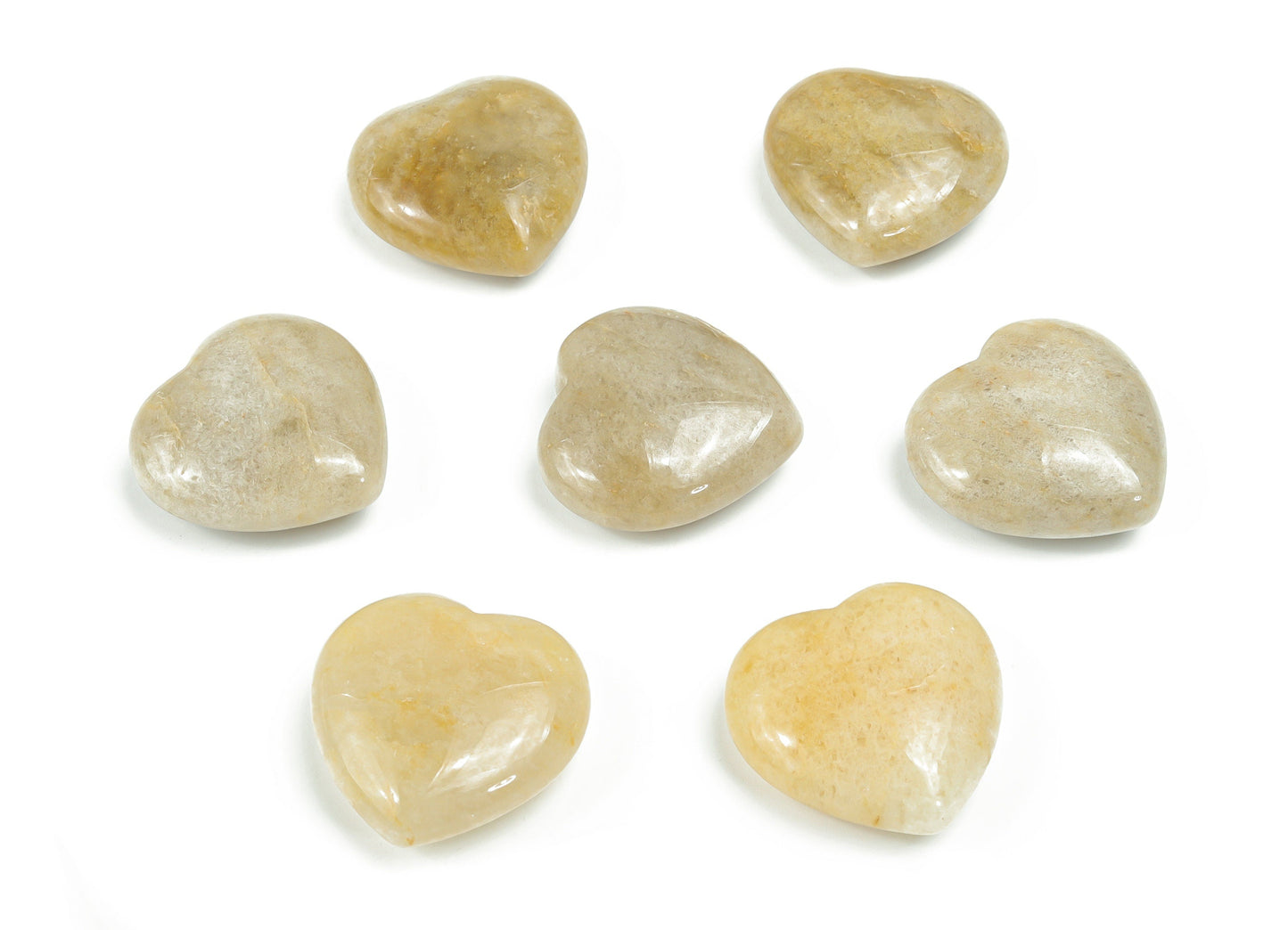 Yellow Jade Heart Gemstone - 30mm - HE1191