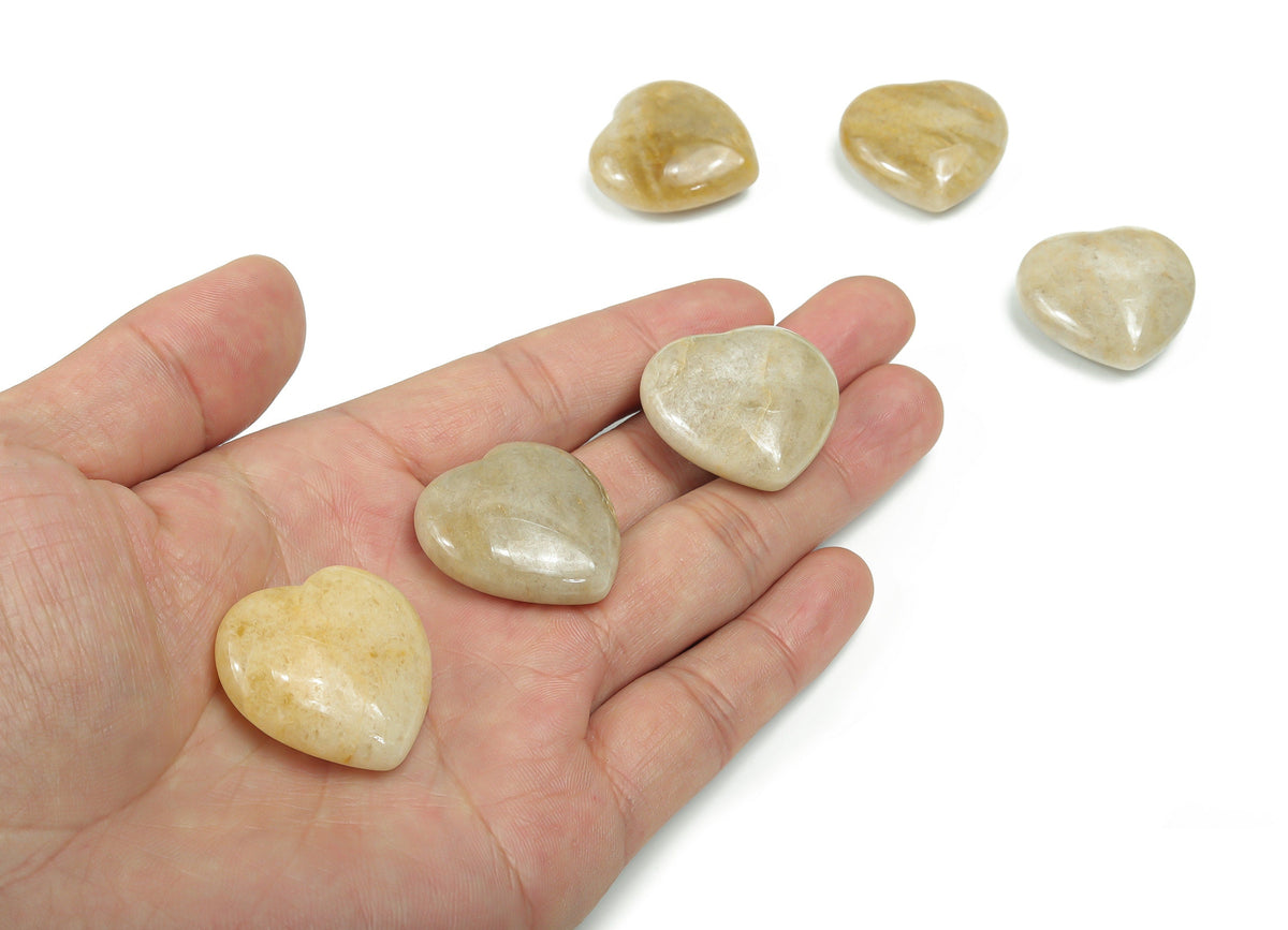 Yellow Jade Heart Gemstone - 30mm - HE1191