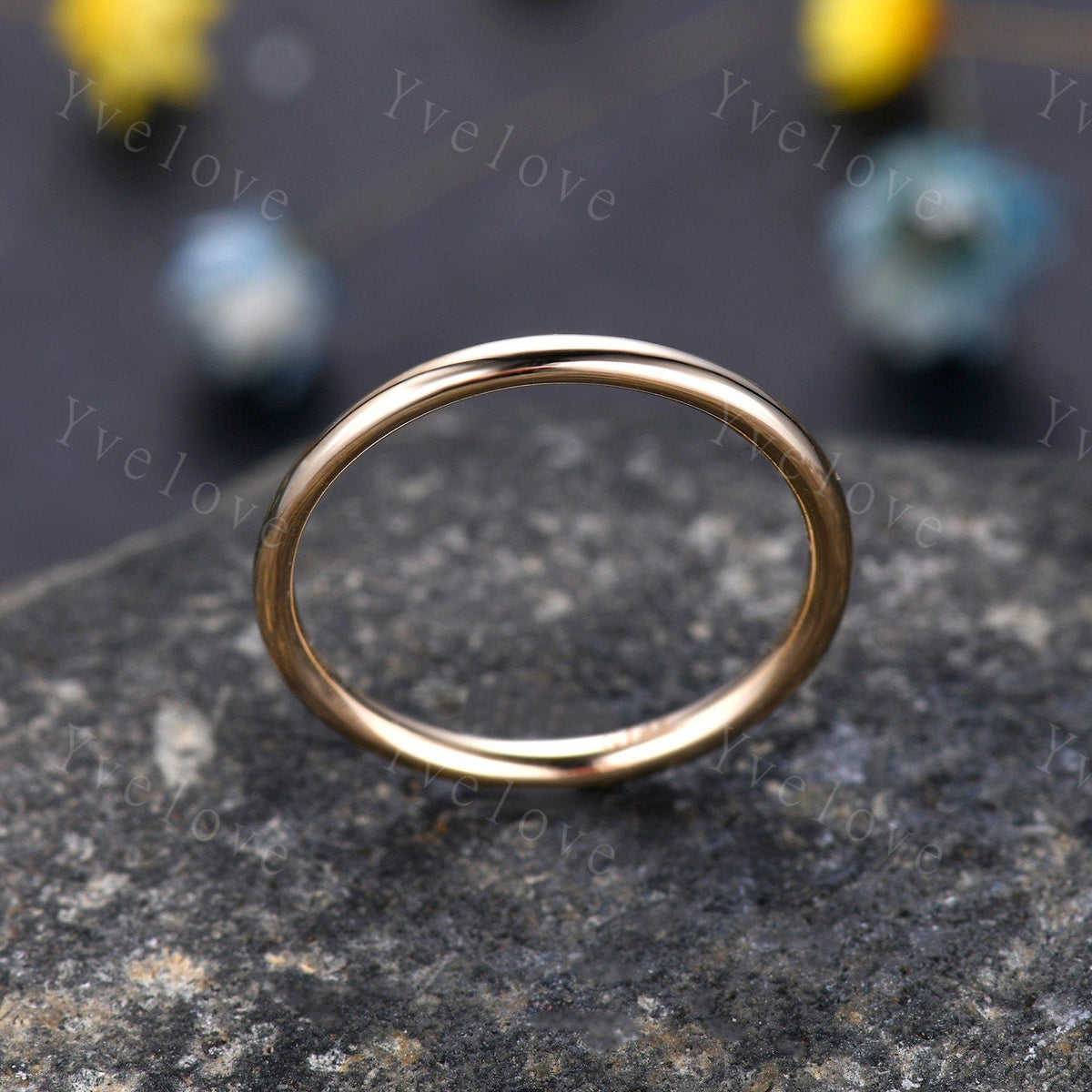 Plain gold ring simple plain gold wedding band solid 14k rose gold matching band stacking ring custom jewelry men ring