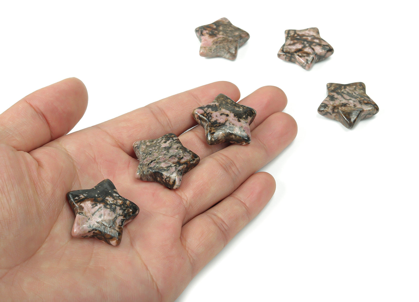 Rhodonite Star Gemstone - 30mm - ST1038