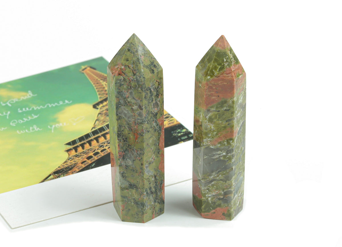 Unakite Obelisk Tower Crystal - TW1045
