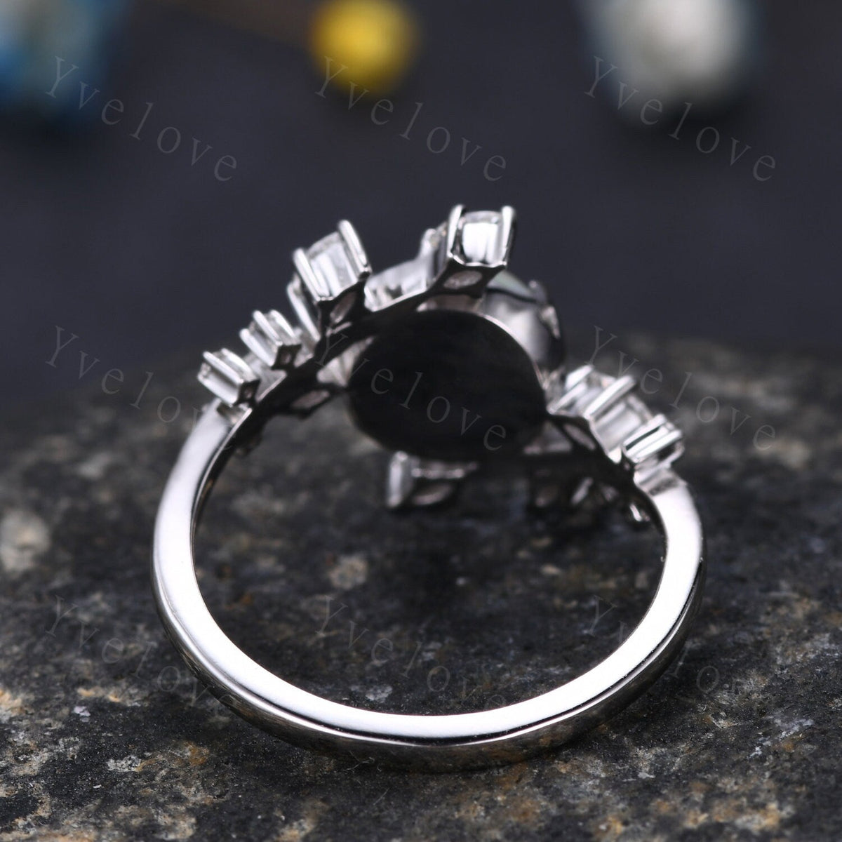 Natural opal engagement ring white gold floral ring for women marquise moissanite bridal promise infinty jewelry other gemstone available
