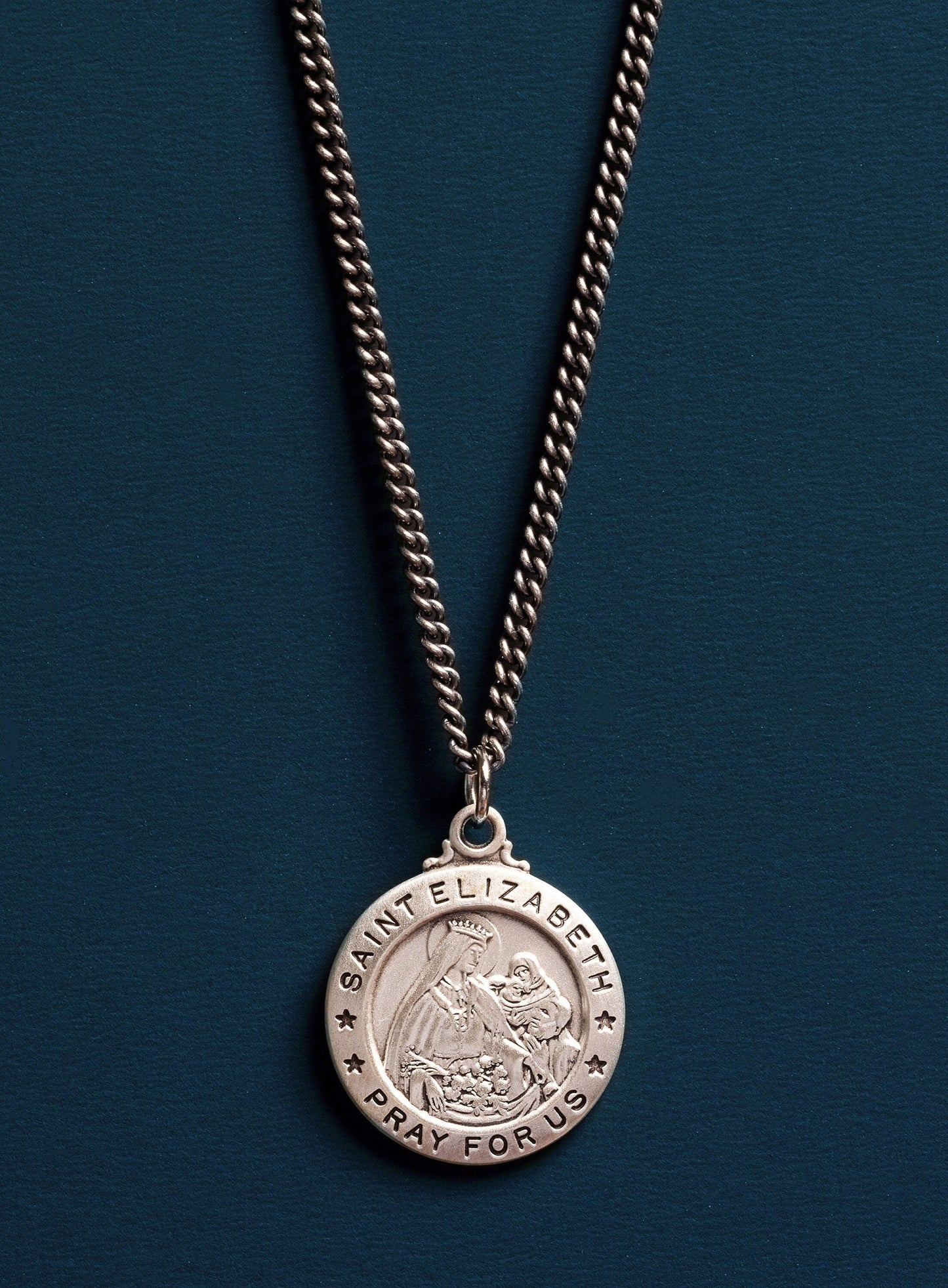 Saint Elizabeth 925 Sterling Silver Medal Necklace
