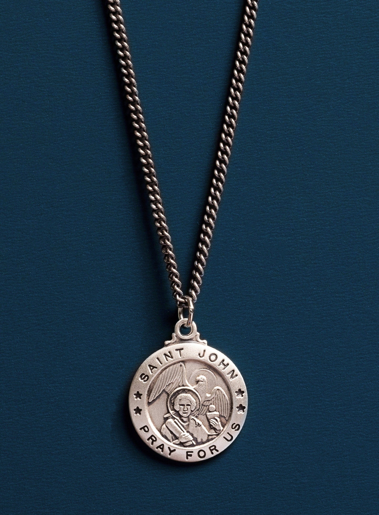Saint John Sterling Silver Medal for Men