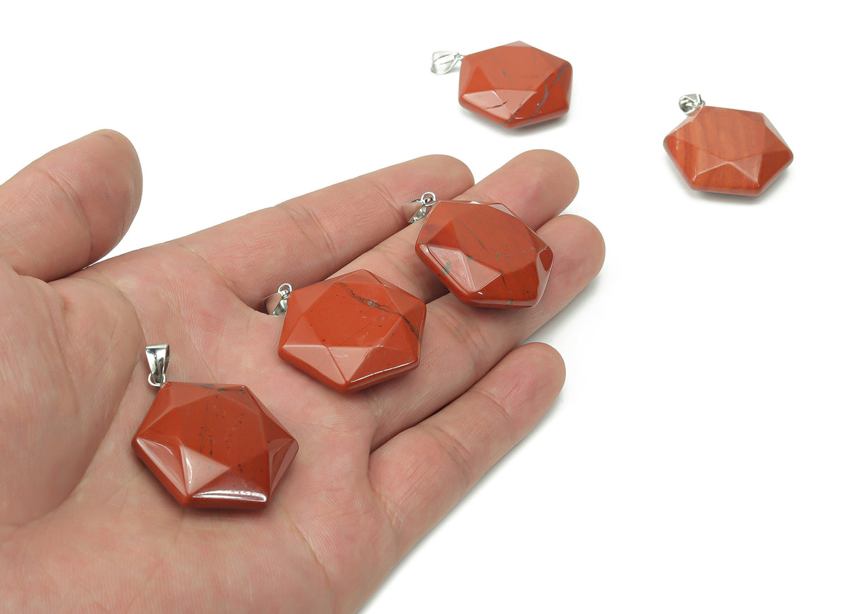 Red Jasper Star Merkaba Crystal Pendant - NC1063
