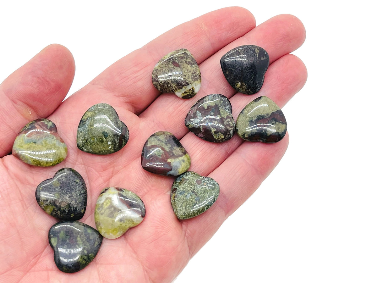 Dragon Blood Jasper Heart Gemstone - 20x20x6mm - HE1081