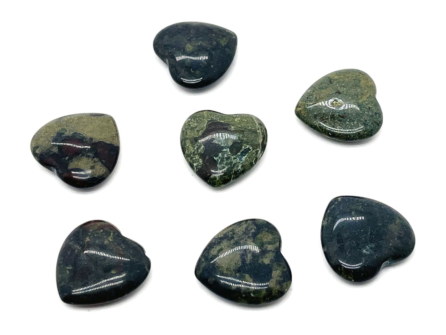 Dragon Blood Jasper Heart Gemstone - 20x20x6mm - HE1081