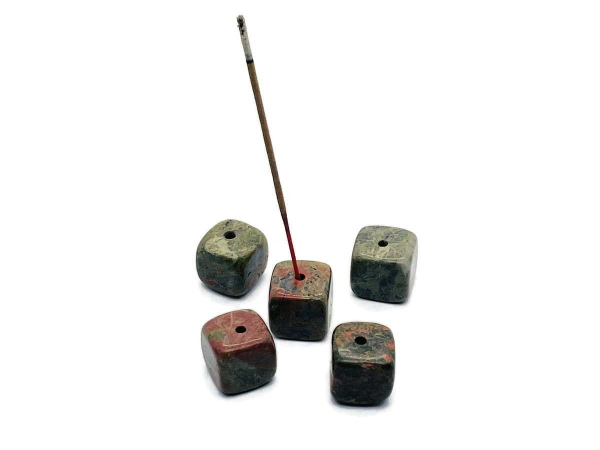 Unakite Crystal Incense Holder - Crystal Stone Incense Stick Holder - Handmade Carving - IN1014