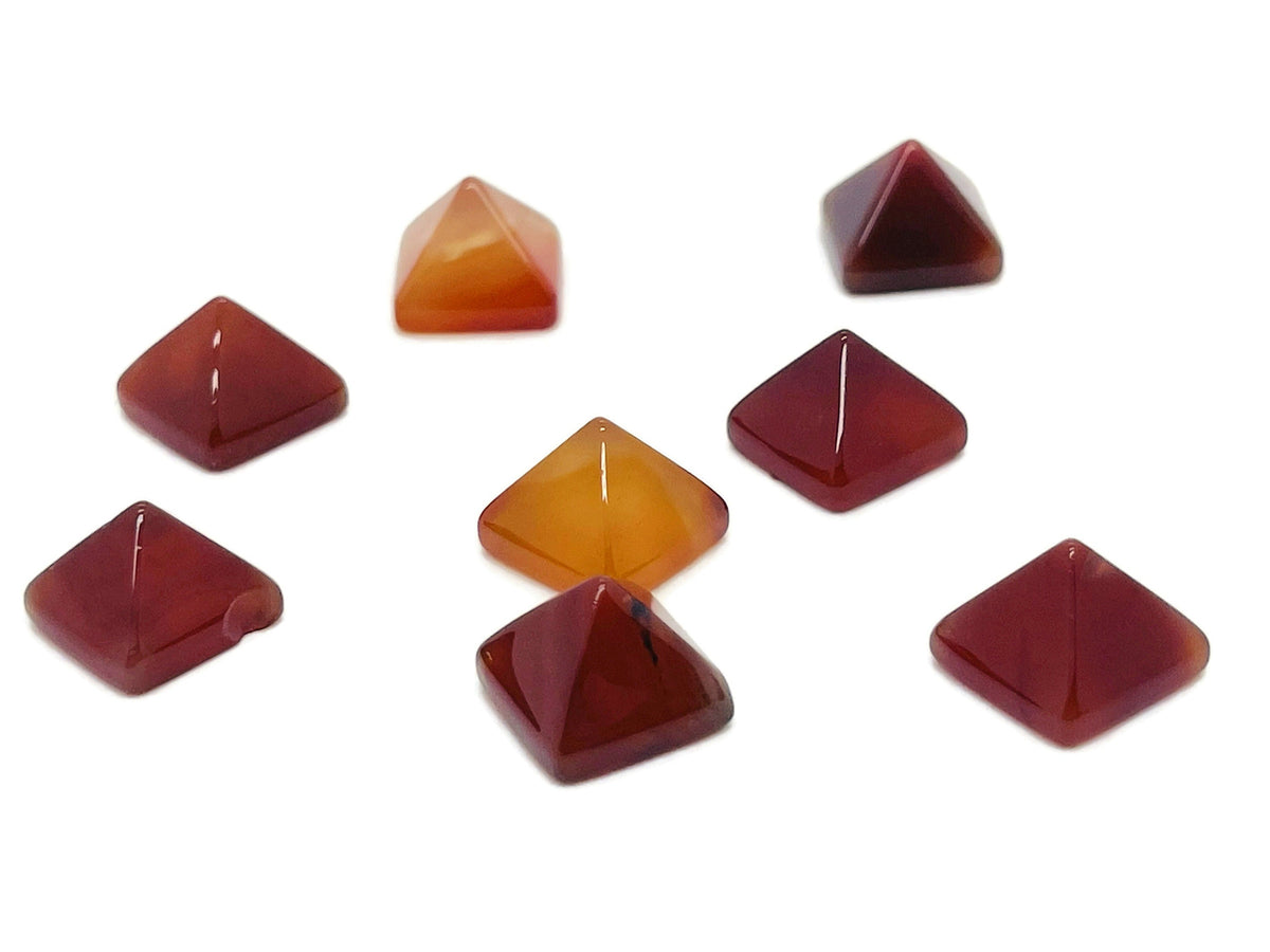 Carnelian Pyramid Carving Gemstone - 14mm - PY1005