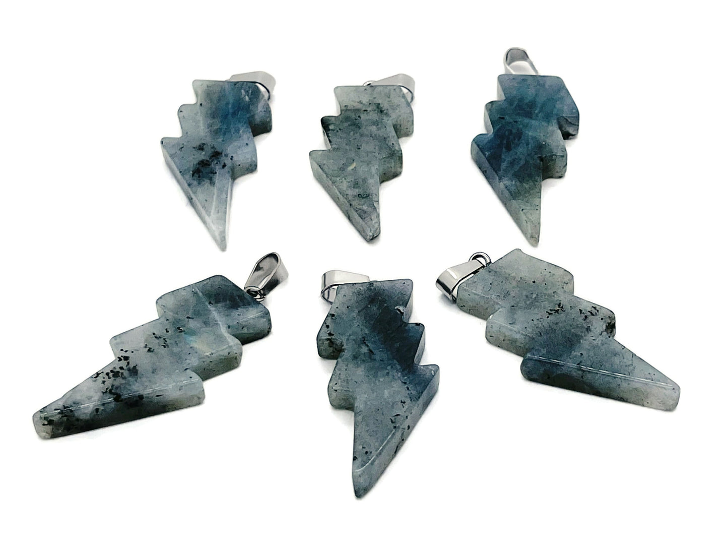 Labradorite Lightning Crystal Pendant - Lightning Stone - NC1149