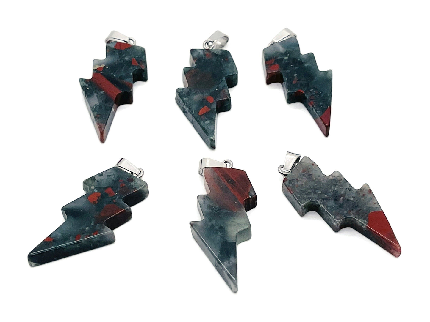 African Bloodstone Lightning Crystal Pendant - Lightning Stone - NC1151