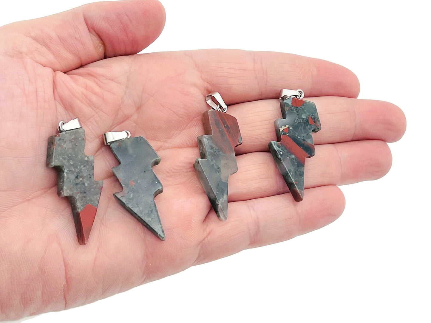 African Bloodstone Lightning Crystal Pendant - Lightning Stone - NC1151