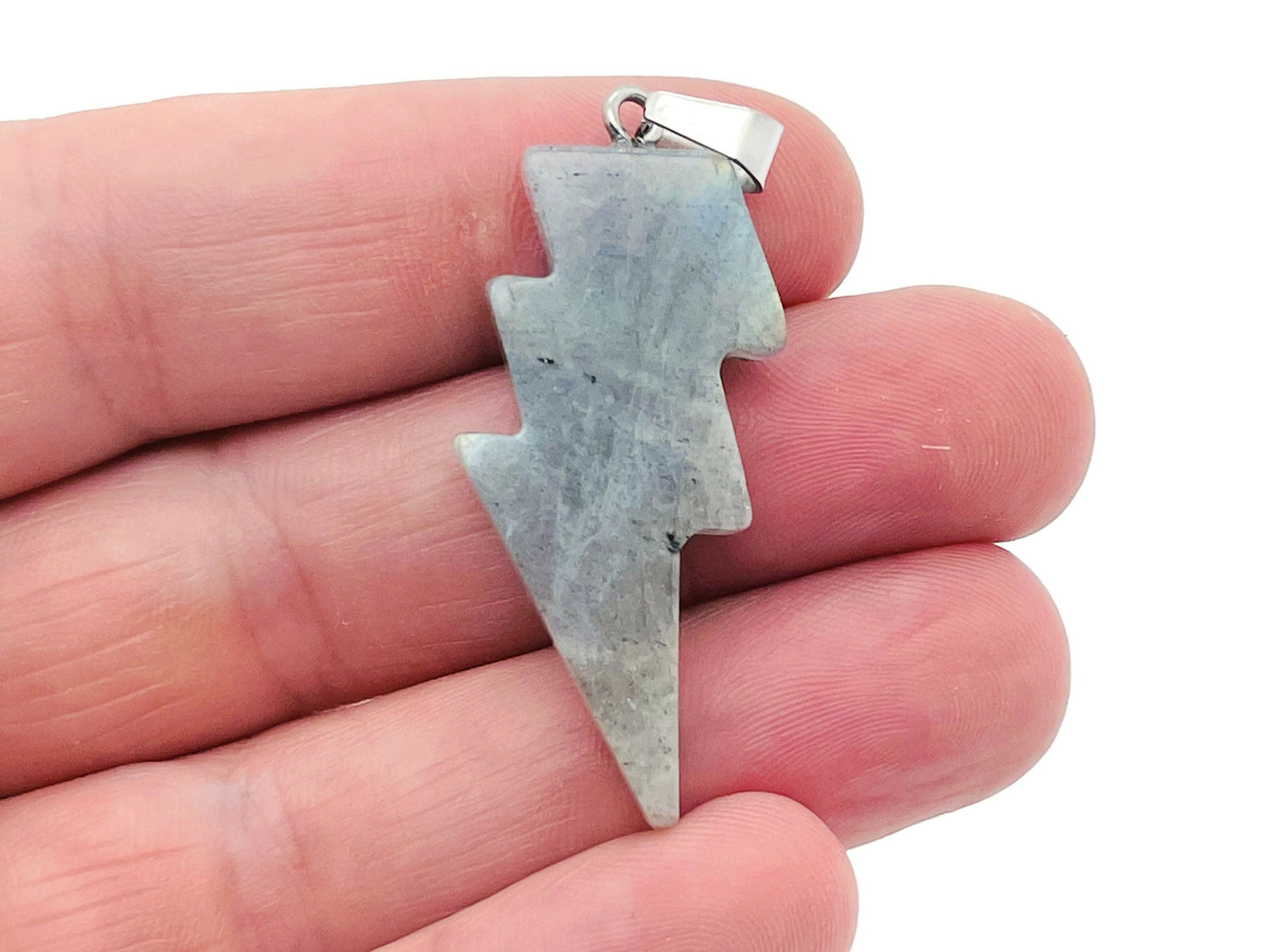 Labradorite Lightning Crystal Pendant - Lightning Stone - NC1149