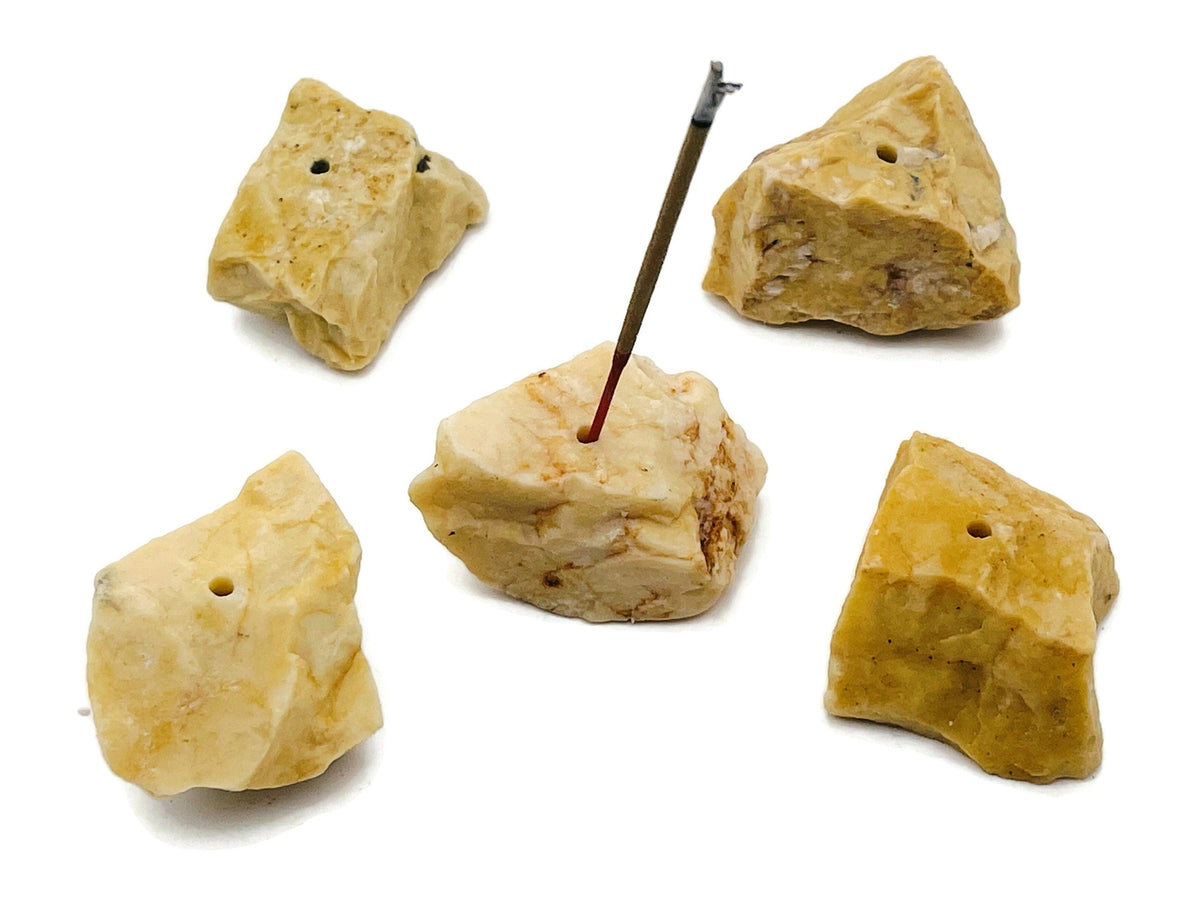 Yellow Aventurine Rough Crystal Incense Holder - Crystal Incense Stick Holder - Handmade Carving - RS1024