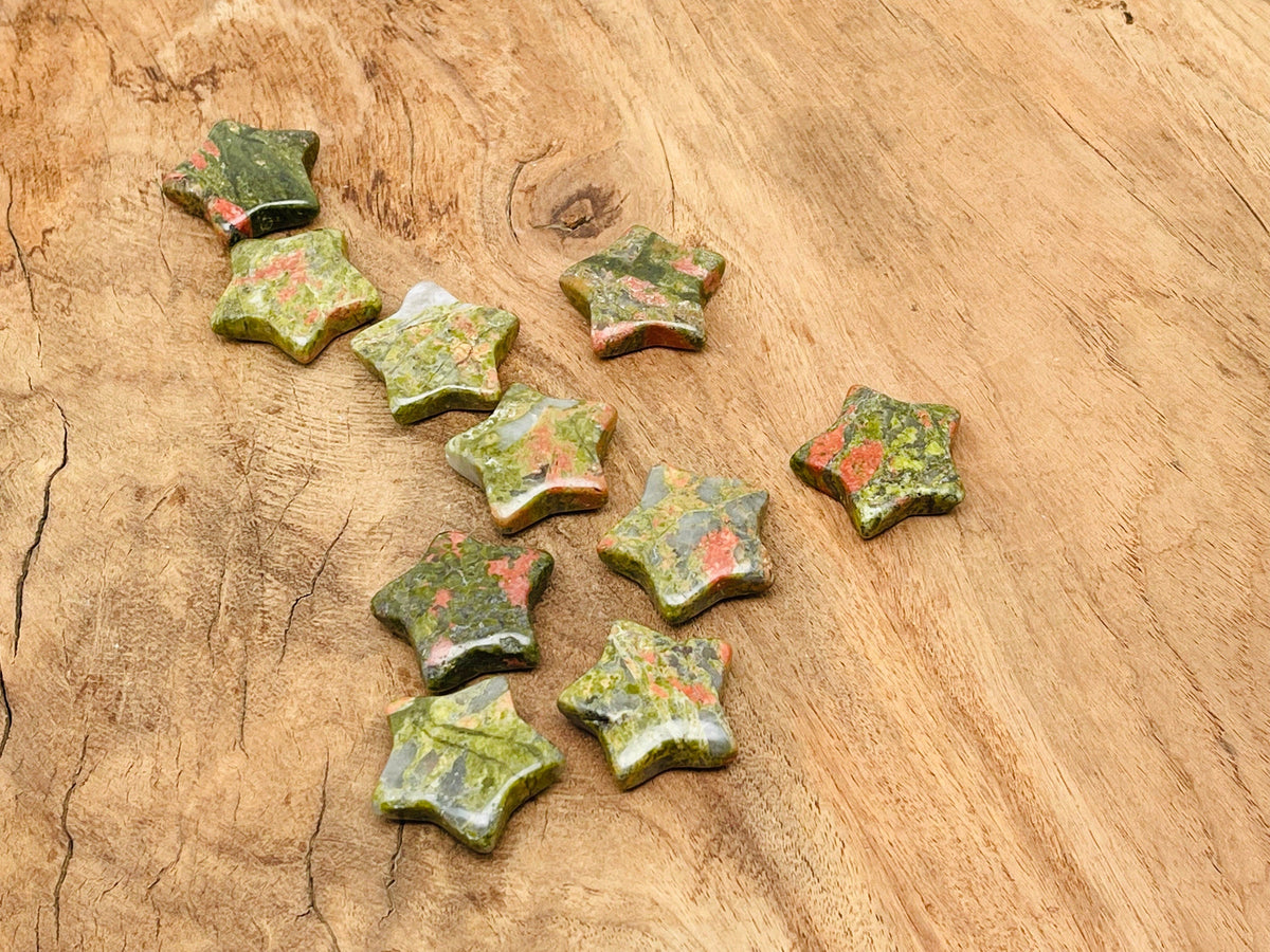 Unakite Star Gemstone - 30mm - ST1048