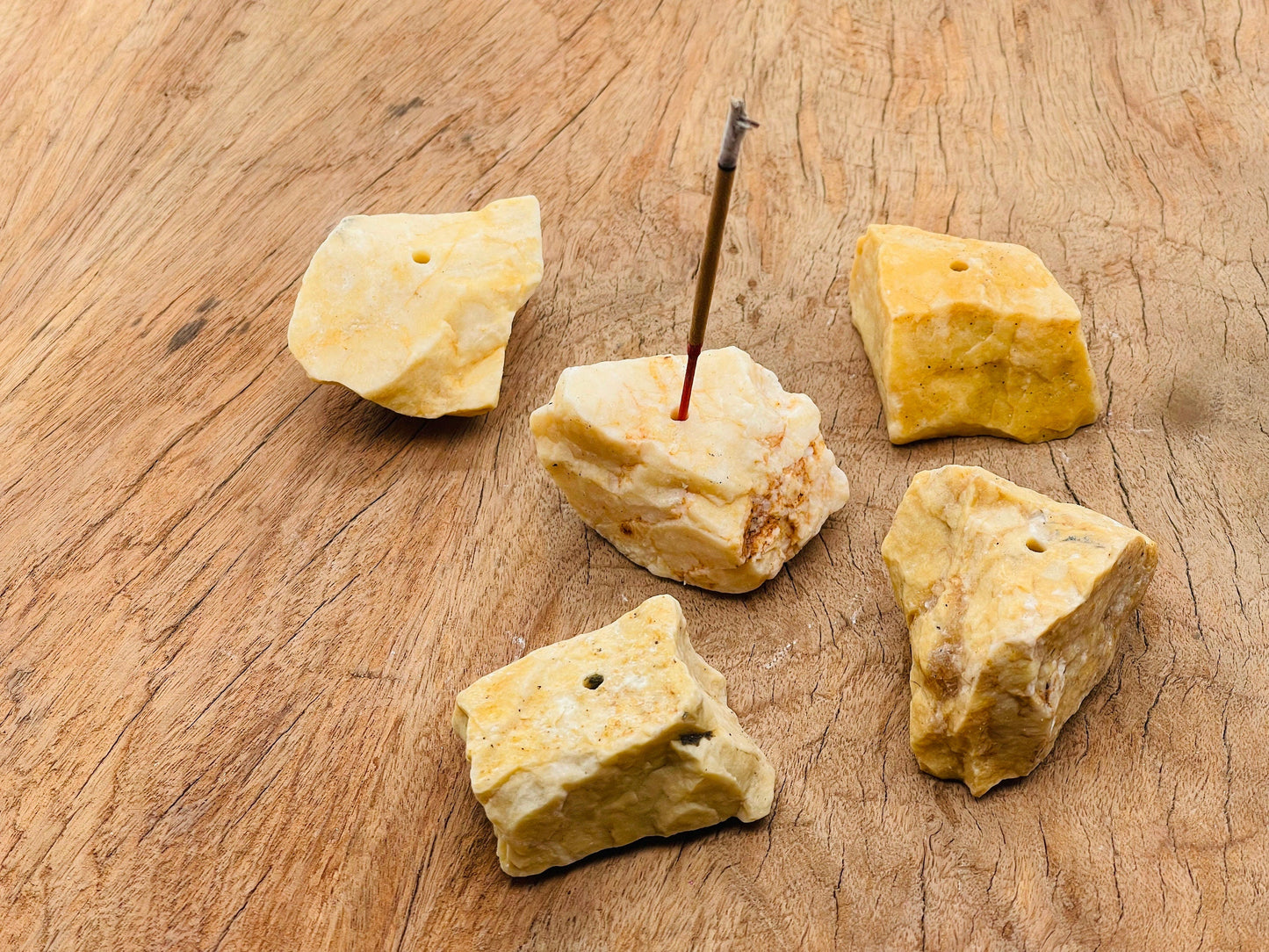 Yellow Aventurine Rough Crystal Incense Holder - Crystal Incense Stick Holder - Handmade Carving - RS1024