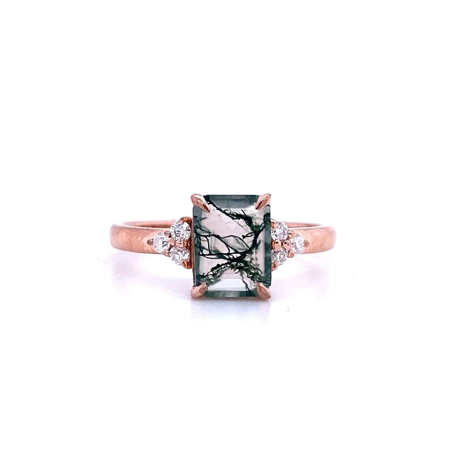 Moss Agate Wedding and Engagement Ring