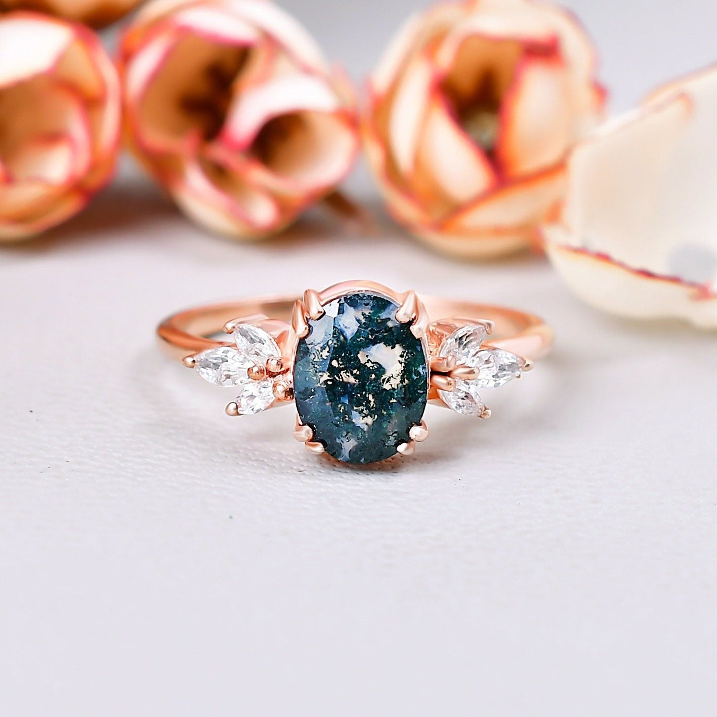 7 Stone Nature-Inspired Wedding Ring