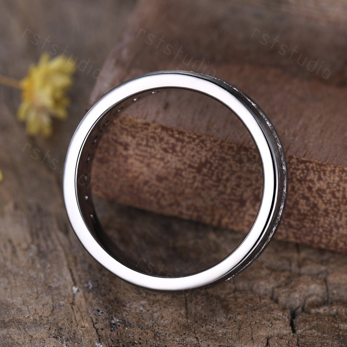 Black Gold Diamond Engagement Ring: Handmade Anniversary Jewelry