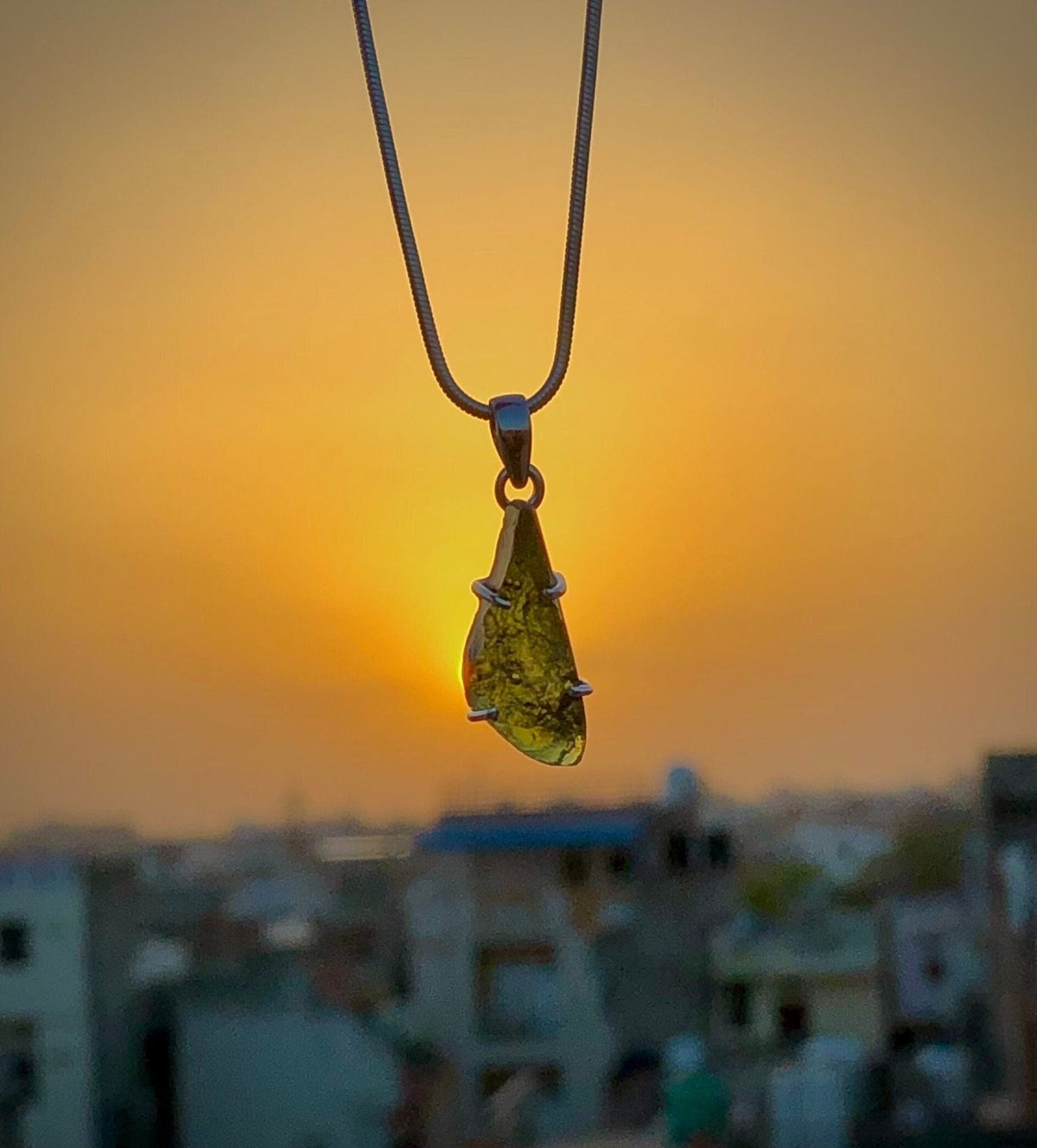 Moldavite pendant, moldavite rough pendant, 100% authentic with certified gemstone, handmade silver pendant, gift for loved ones