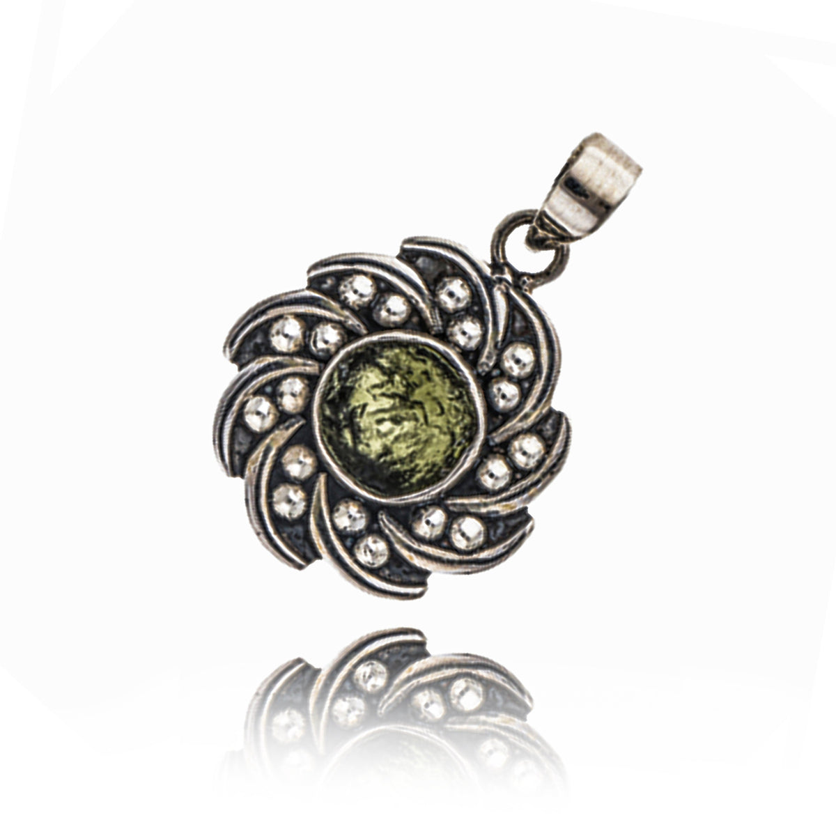 Genuine Moldavite Rough Pendant 100% Natural With Certified Gemstone From Czech Republic 925 Sterling Silver Handmade Designer Jewelry