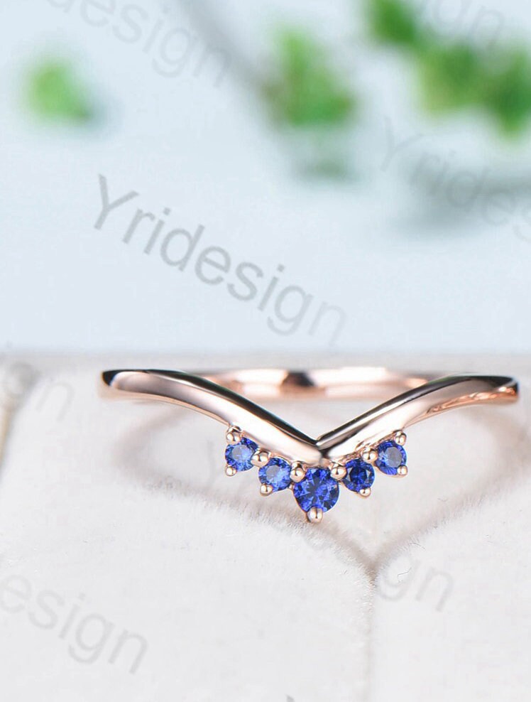 Nature Inspired Pear Shaped Ruby Wedding Ring Set Vintage Unique  Lab Ruby Engagement Ring Leaf Cluster Women Blue Sapphire Anniversary Ring