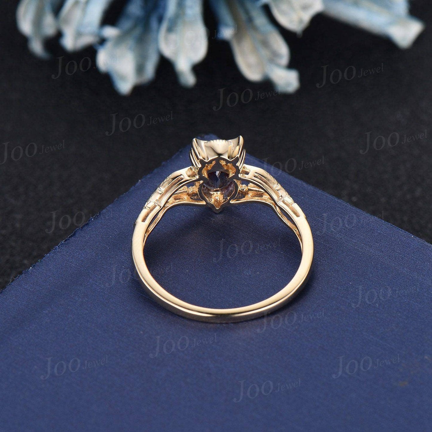 925 Sterling Silver 5mm Round Cut Citrine Peridot Owl on Branch Nature Engagement Ring Unique August Birthstone Birthday Gifts for Daughter