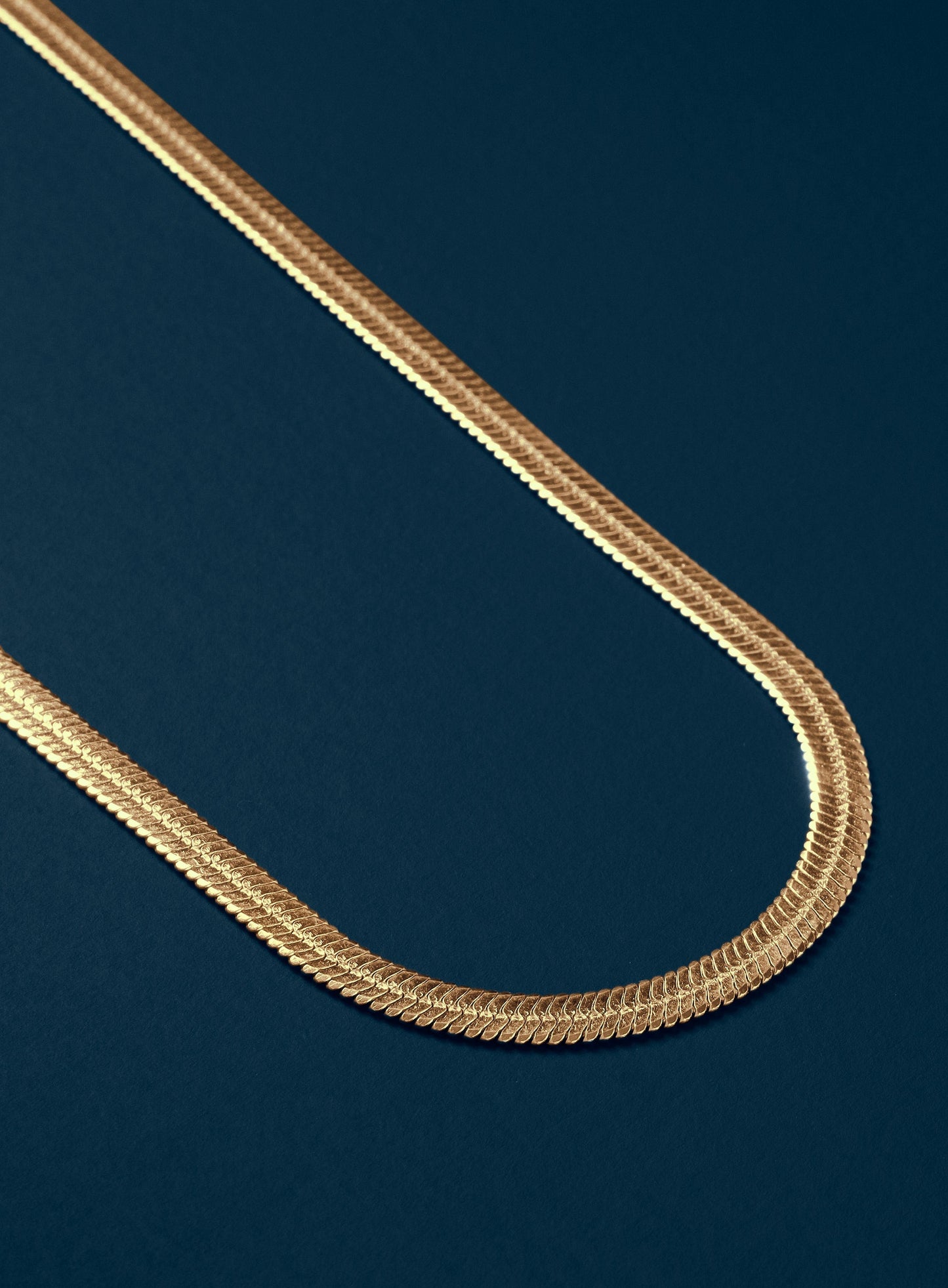 Stainless Steel Gold Plated 5mm Herringbone Chain Necklace