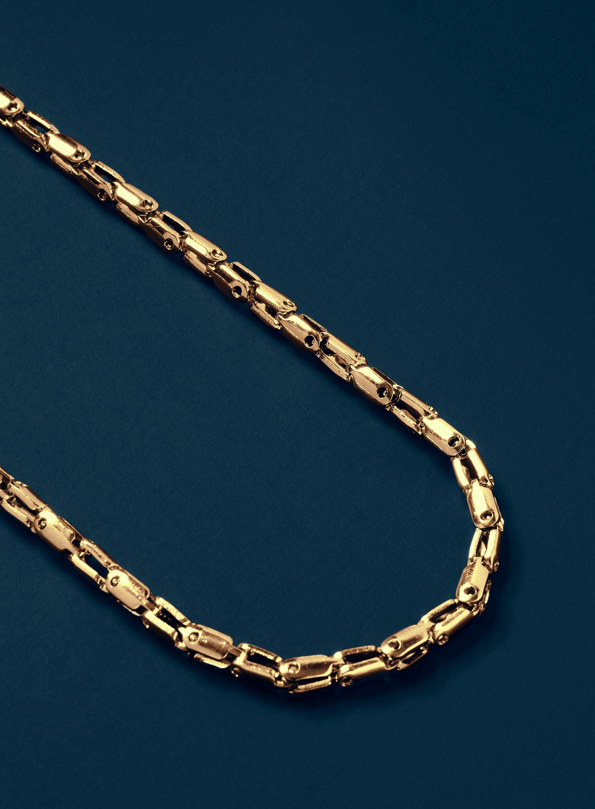 Stainless Steel Gold Plated Men's 5mm Chain Necklace
