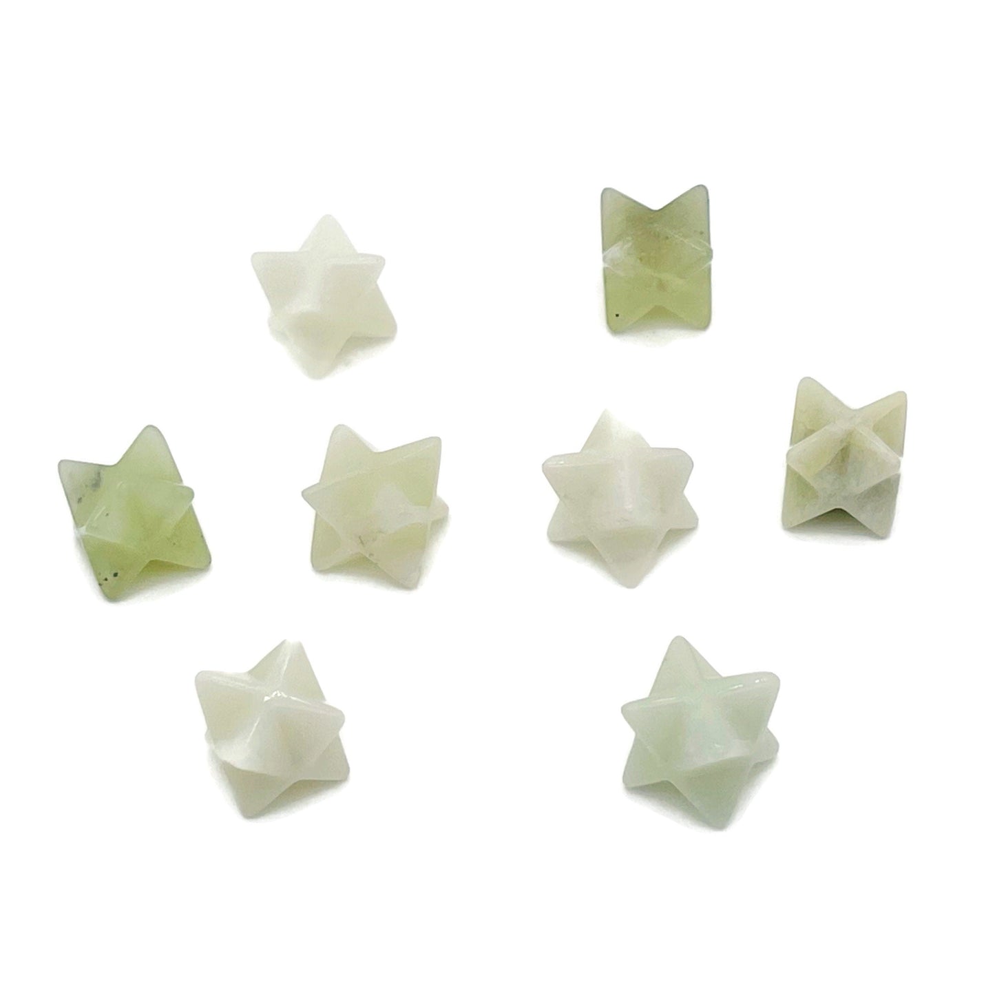 New Jade Merkaba Star Crystal - Reiki Healing - 13mm - ME1029