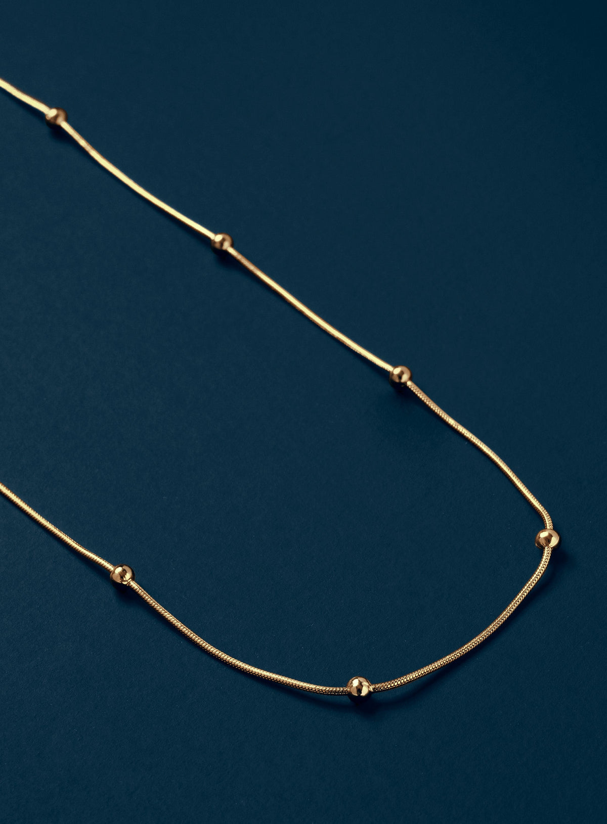 Mens Stainless Steel Gold Plated Minimalist Satellite Chain